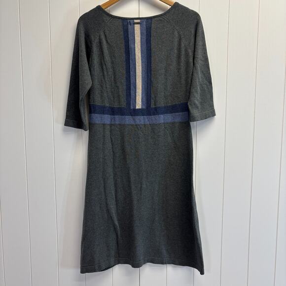 Prana Yarrah Boho Cozy Color Block Cotton Sweater Midi Dress Size S Academia - Picture 2 of 9